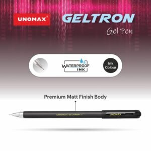 UNOMAX Geltron Gel Pen Pack of 10 (10 Black) | Professional Ergonomic Design for Daily Use, Exam-Friendly | Fast-Flowing Ink, Writing Precision, Budget-Friendly,