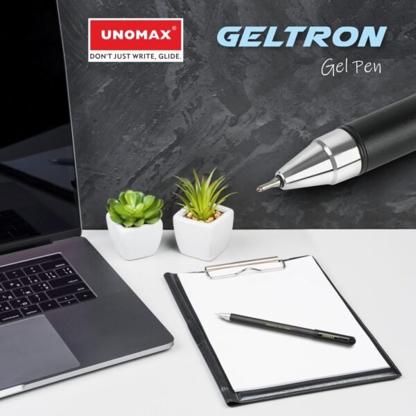 UNOMAX Geltron Gel Pen Pack of 10 (10 Black) | Professional Ergonomic Design for Daily Use, Exam-Friendly | Fast-Flowing Ink, Writing Precision, Budget-Friendly, - Image 5
