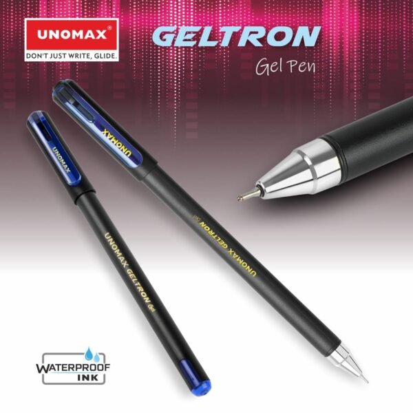 UNOMAX Geltron Gel Pen Pack of 10 (10 Blue) | Professional Ergonomic Design for Daily Use, Exam-Friendly | Fast-Flowing Ink, Writing Precision, Budget-Friendly, - Image 5