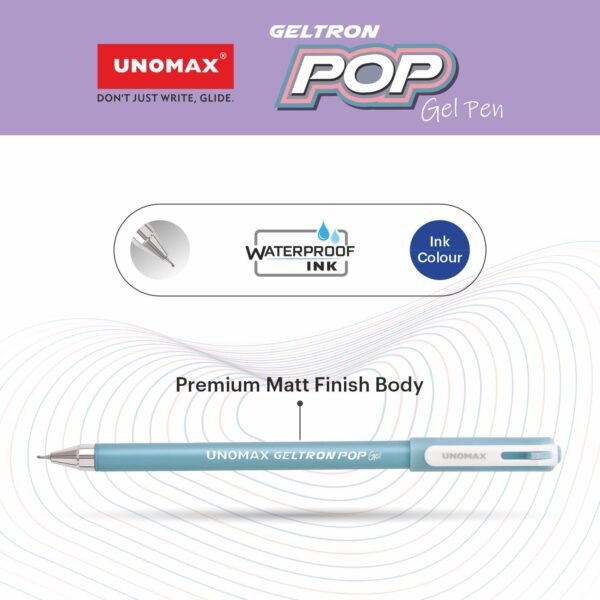 UNOMAX Geltron Pop Gel Pen Pack Of 20 Blue - Image 4