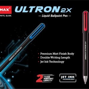 UNOMAX Ultron 2X Ball Pen - Set of 10 (Jet Red) | Unleash the Art of Writing with Elegance | Matt Finish Body | 0.7mm Tip Size for Superior Precision | Jet Ink Technology for Effortless