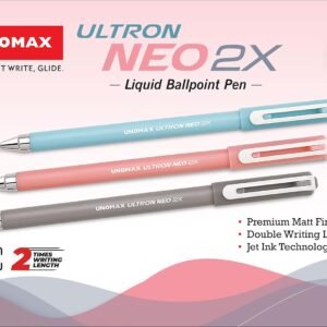Alternative view of UNOMAX Ultron Neo 2x Ball Pen Pack of 10 (Blue) | Elevate Your Writing Experience with Jet-Like Smoothness | 0.7mm Tip Size for Superior Precision | Matt Finish Body for a Touch of Elegance