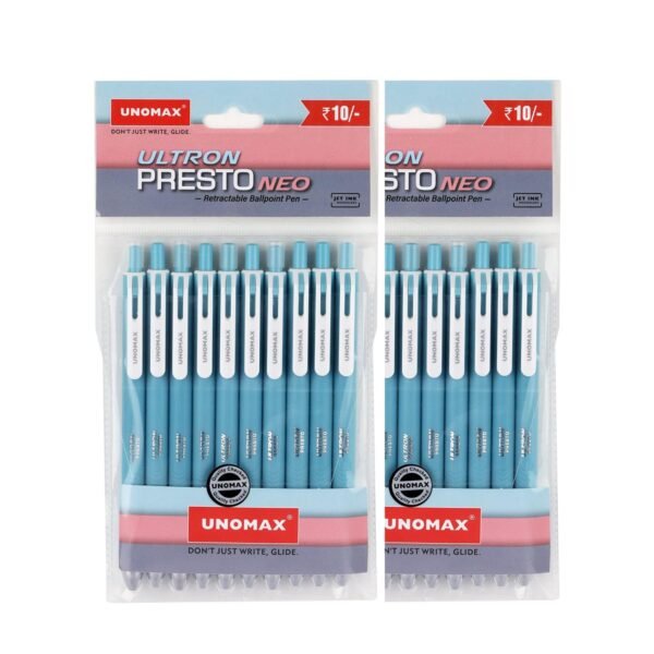 UNOMAX Ultron Presto Neo RT Ball Pen Pack of 20 (20 Blue) | Elevate Your Writing Experience with Jet-Like Smoothness | 0.7mm Tip Size for Superior Precision | Ideal for Office, School - Image 2