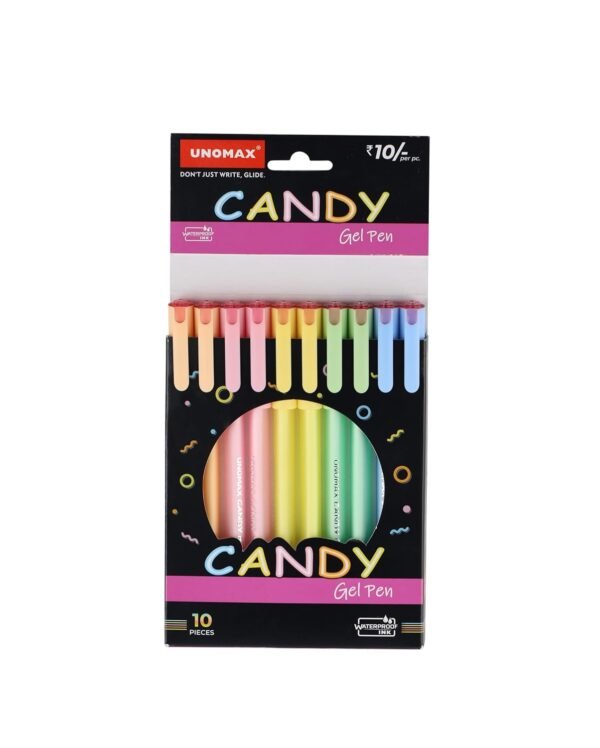 Unomax Candy Gel Pen Pack of 20 (Blue) |Professional Ergonomic Design for Daily Use, Exam-Friendly | Budget-Friendly, Pocket-Friendly, Ultra-Fine, Ergonomic Design - Image 4