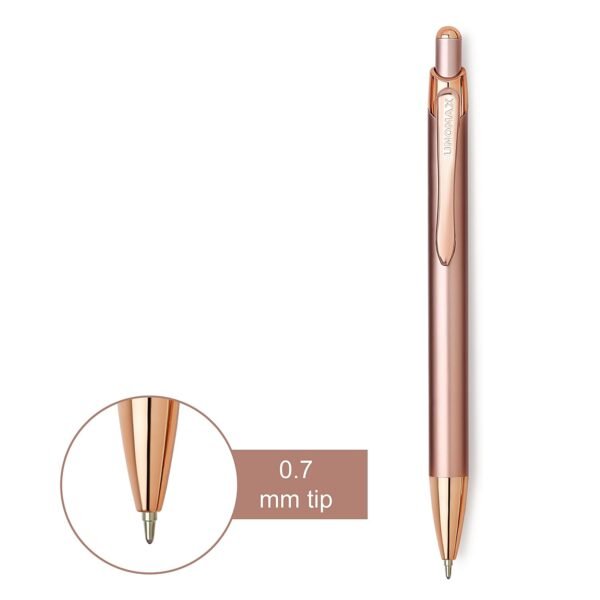 Unomax Excella Premium Metal Body Ball Point Pen with Jet Ink Technology (Set of 6- Blue) - Image 4