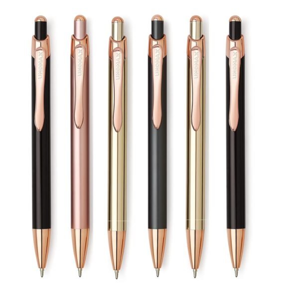 Unomax Excella Premium Metal Body Ball Point Pen with Jet Ink Technology (Set of 6- Blue) - Image 6
