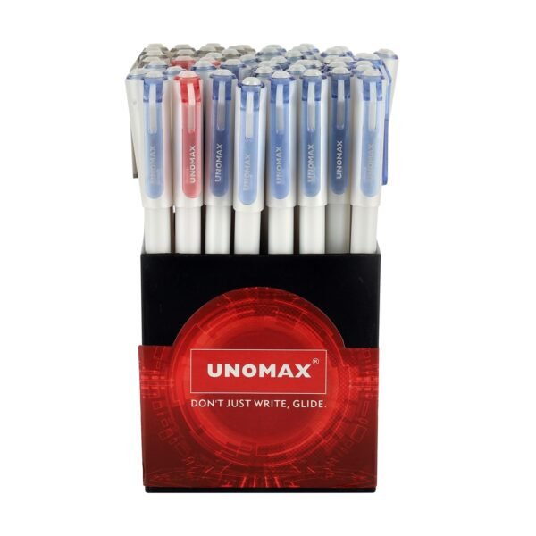 Unomax GELTRON PEARL Gel Pens Set of 50 (Assorted) (35 Blue/ 12 Black / 3 Red)| Precision 0.6mm Tip | Waterproof Ink Technology | Perfect for Professionals, Students, Artists - Image 2