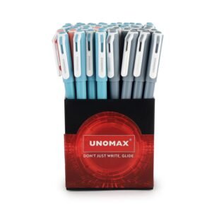 Unomax GELTRON POP Gel Pens Set of 50 (Assorted) (35 Blue/ 12 Black / 3 Red) | Vibrant Pastel Colors | Precision 0.6mm Tip | Waterproof Ink Technology | Perfect for Professionals, Students, Artists