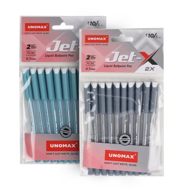 Unomax Jet-X Ballpen (20 Unit Hanger) | 10 Blue & 10 Black | Precision 0.7mm Tip | Jet Ink Technology for Effortless Writing | Comfort Grip | Perfect for Professionals, Students, & Everyday Use - Image 3