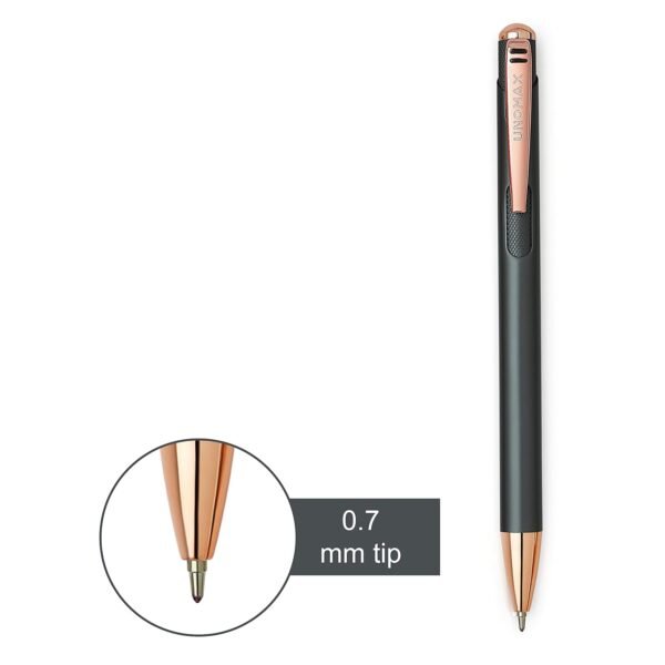 Unomax Lumina Premium Metal Body Ball Point Pen with Jet Ink Technology (Set of 6- Blue) - Image 4