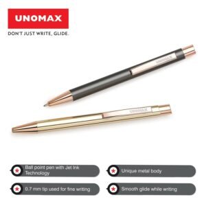 Alternative view of Unomax Richmond Premium Metal Body Ball Point Pen with Jet Ink Technology (Set of 6- Blue)