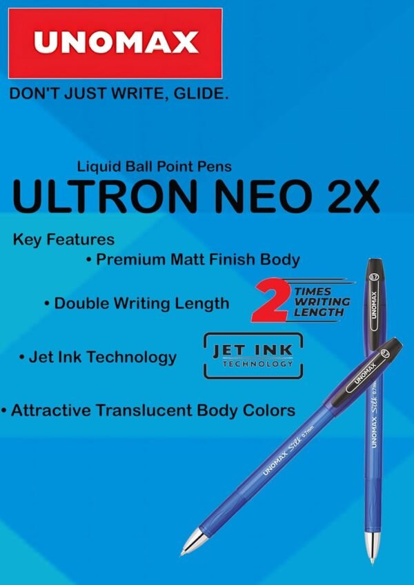 Unomax SILK 0.7mm Ball Point Pens - Pack of 20 (Blue)