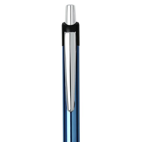 Unomax Turbo Glide Anodized Body Retractable Liquid Ball Point Pen (Set of 10- Blue)