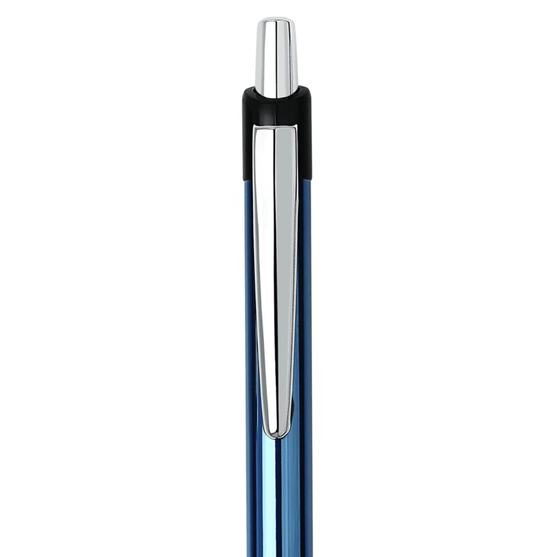Unomax Turbo Glide Anodized Body Retractable Liquid Ball Point Pen (Set of 10- Blue)
