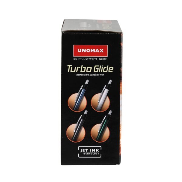 Unomax Turbo Glide Anodized Body Retractable Liquid Ball Point Pen (Set of 10- Blue) - Image 5