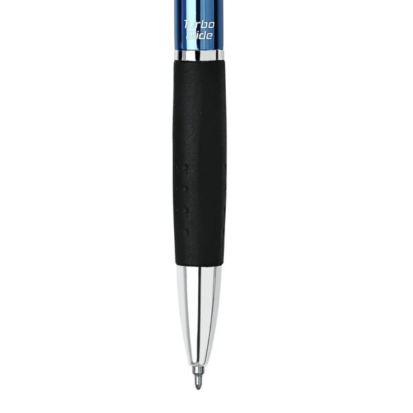 Unomax Turbo Glide Anodized Body Retractable Liquid Ball Point Pen (Set of 10- Blue) - Image 9