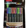 Unomax Ultron Fashion Liquid Ball Point Pen | Set of 10 Pens | 10 Ink Colours | 1.00 MM Tip for Bold Writing | Jet Ink Technology