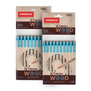 Alternative view of Unomax Xtron Wood Ballpen (20 Unit Hanger), Blue | Wooden Finish | Precision 0.7mm Tip | Jet Ink Technology | Comfort Grip | Perfect for Professionals, Students, and Everyday Use
