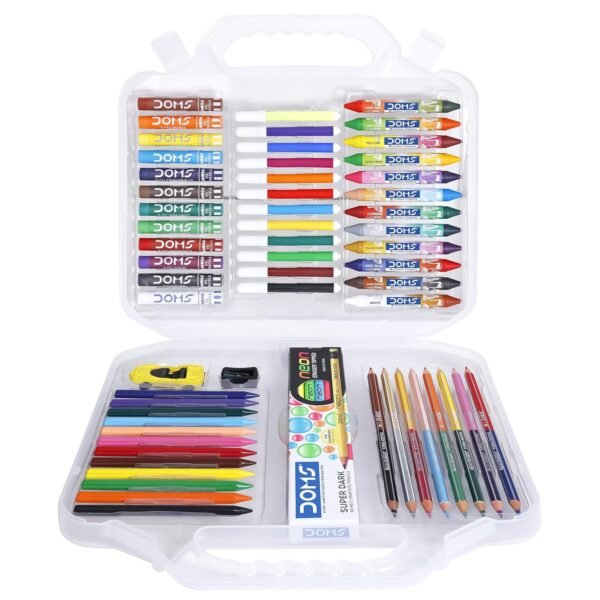 Doms Art Apps Nxt Kit With Plastic Carry Case | Perfect Value Pack | Kit For School Essentials | Gifting Range For Kids | Combination of 9 Stationery Items - Image 2