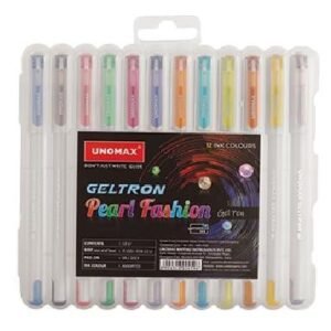 Alternative view of Unomax Geltron Pearl Fashion Gel Pen | White Body | Waterproof Ink - Pack of 12 Colours