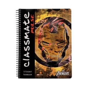 Classmate 2100117 Soft Cover 6 Subject Spiral Binding Notebook, Single Line, 300 Pages & Classmate Soft Cover 5 Subject Spiral Binding Notebook, Single Line, 250 Pages