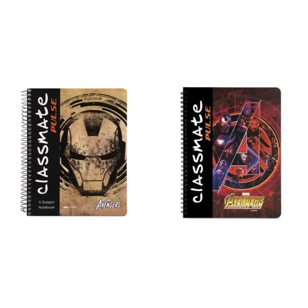 Classmate 2100128 Soft Cover 5 Subject Spiral Binding Notebook, Single Line, 250 Pages (Assorted Cov & Classmatepulse Notebook - Single Line, 180 Pages, Spiral Binding, 240Mm X 180Mm - Image 4