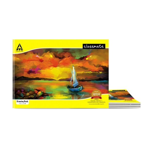 Classmate - 2100128 Soft Cover 5 Subject Spiral Notebook, 250 Pages (Assorted cover design) & Drawing Book - Unruled, 40 Pages, 210 mm x 297 mm - Pack Of 4 - Image 5