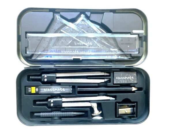 Classmate Archimedes Geometry Box | Die- Cast Compass | Mechanical Pencil | Double sided tray - Image 3
