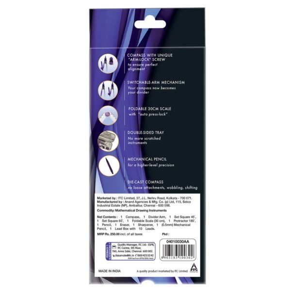 Classmate Asteroid Geometry Box & Classmate Drawing Book - Unruled, 40 Pages, 210 mm x 297 mm - Pack of 4 - Image 2