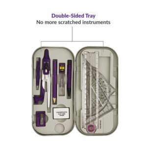 Alternative view of Classmate Asteroid Geometry Box | Compass-cum-Divider with arm locking mechanism | 30 cm Foldable Scale| Mechanical Pencil | Double sided tray