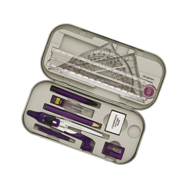 Classmate Asteroid Geometry Box | Compass-cum-Divider with arm locking mechanism | 30 cm Foldable Scale| Mechanical Pencil | Double sided tray - Image 8