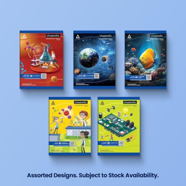 Classmate Augmented Reality Notebooks - 240 Pages | Pack of 3 Long Size Ruled Notebooks for School Students | Immersive AR Learning Experience | 29.7cm x 21.0cm | Single Line AR Notebook