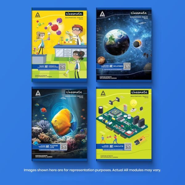 Classmate Augmented Reality Notebooks - 240 Pages | Pack of 3 Long Size Unruled Notebooks for School Students | Immersive AR Learning Experience | 29.7cm x 21.0cm | Unruled AR Notebook - Image 5