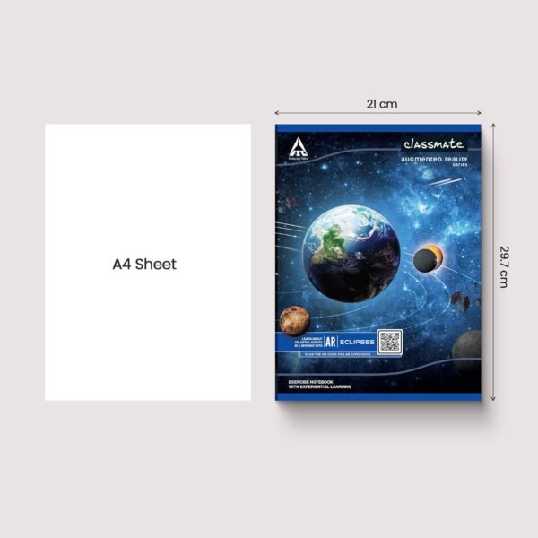 Classmate Augmented Reality Notebooks - 240 Pages | Pack of 3 Long Size Unruled Notebooks for School Students | Immersive AR Learning Experience | 29.7cm x 21.0cm | Unruled AR Notebook - Image 7