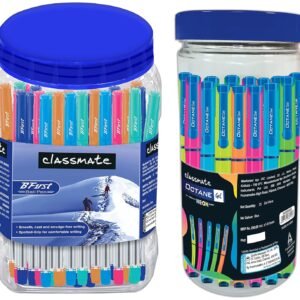 Classmate BFirst Ball Pen (Blue)- Pack of 50, (4030278) Octane Neon Gel 25s Jar- 25 Blue Gel Pens