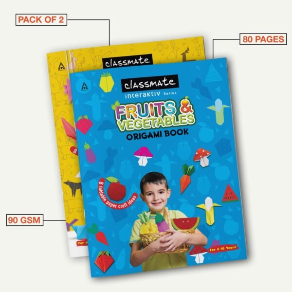 Classmate Interaktiv Origami Craft Book (Pack of 2 ) - Fruits & Veggies and Pets, Multicolor (2661001) - Image 6