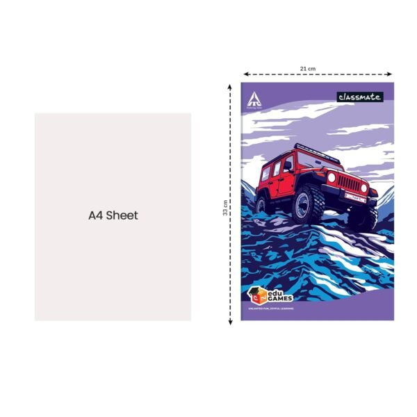 Classmate Long Book | 160 Pages | Unruled | 33.0cm x 21.0cm | Pack of 2 | Long Size Unruled Notebook for School Students - Image 4