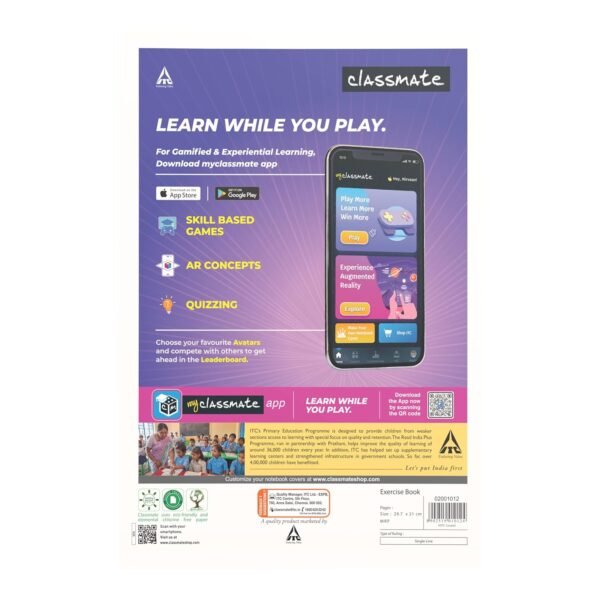 Classmate Long Book - Single Line, 172 Pages, 297 mm x 210 mm - Pack Of 6 - Image 7