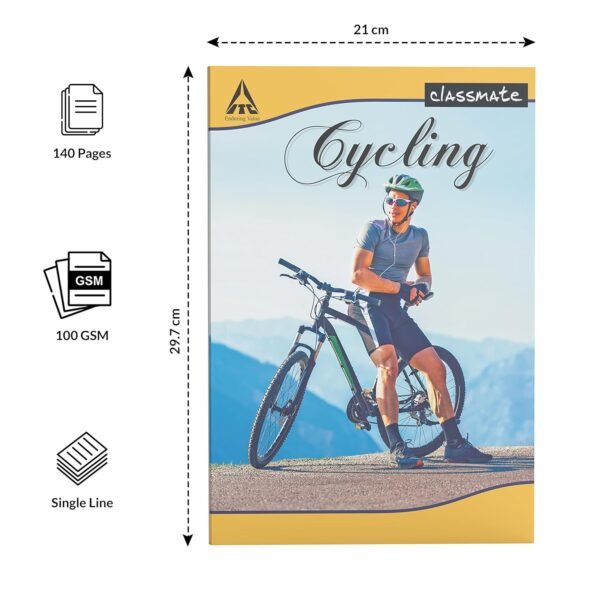 Classmate Long Notebook - 140 Pages, Single Line, 297mm x 210mm (Pack of 12) - Image 6