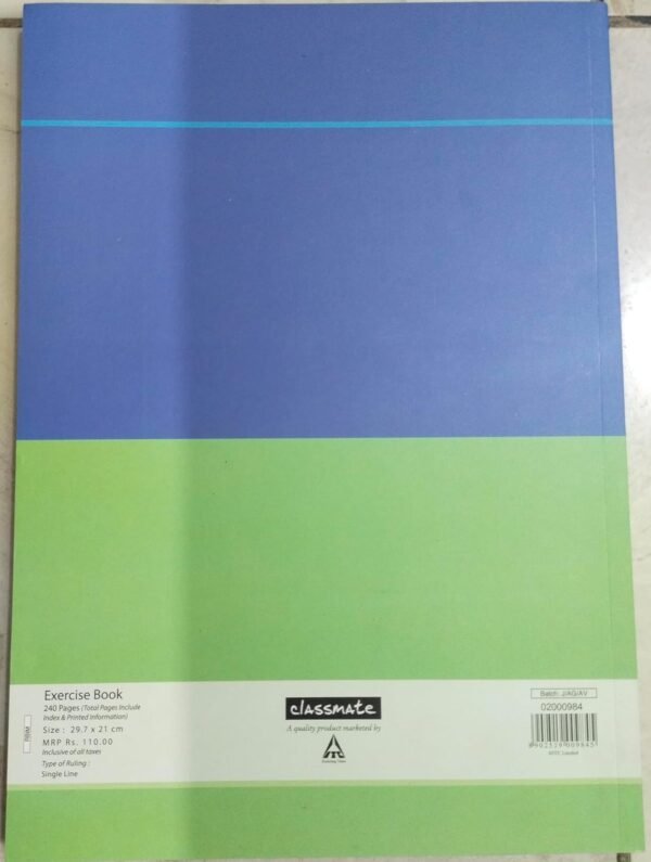 Classmate Long Notebook - A4, Soft Cover, 240 Pages, Single Line - Pack of 3