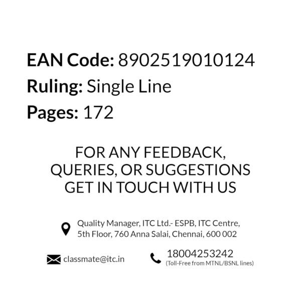 Classmate LongBook | 172 Pages | Single Line | 29.7cm x 21cm | Pack of 3 | Ruled Notebook for School Students - Image 4