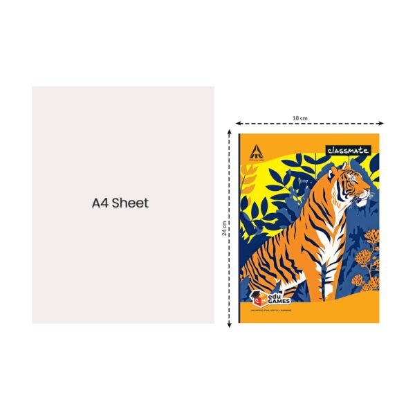 Classmate Notebook | 120 Pages | Single Line | 24.0cm x 18.0cm | Pack of 4 | Ruled Notebook for School Students - Image 7
