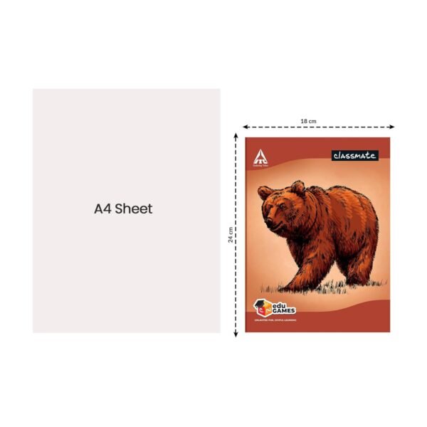 Classmate Notebook | 72 Pages | Unruled | 24.0cm x 18.0cm | Pack of 4 | Unruled Notebook for School Students - Image 5