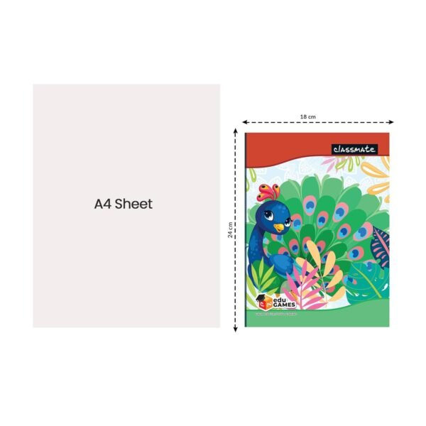 Classmate Notebook - Single Line, 172 Pages, 240 mm x 180 mm - Pack Of 4 - Image 6