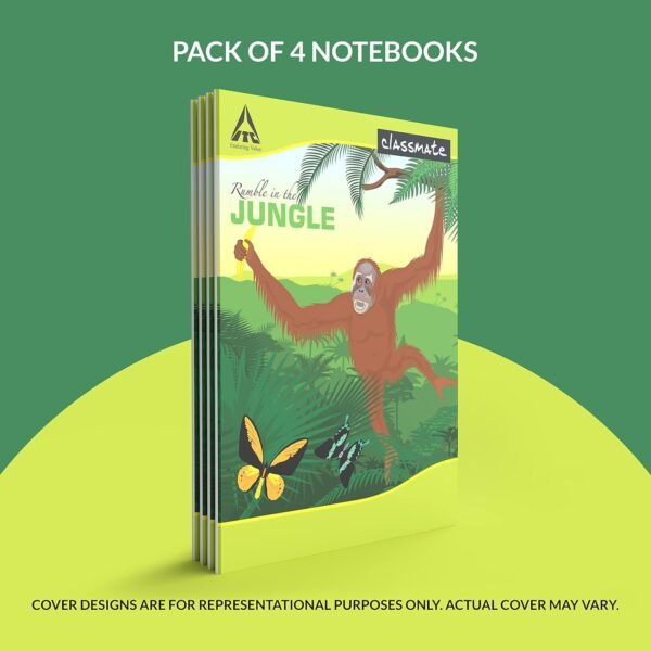 Classmate Notebook - Unruled & Classmate Pulse Spiral Notebook - 240 mm x 180 mm, Soft Cover, 200 Pages, Unruled - Image 2