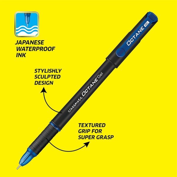 Classmate Octane- Blue Gel Pens (Pack of 20)|Smooth Writing Pens|Water-Proof Ink for Smudge-Free writing|Preferred by Students for Exam & Class Notes|Study at Home Essentials