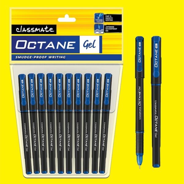 Classmate Octane- Blue Gel Pens (Pack of 20)|Smooth Writing Pens|Water-Proof Ink for Smudge-Free writing|Preferred by Students for Exam & Class Notes|Study at Home Essentials - Image 2