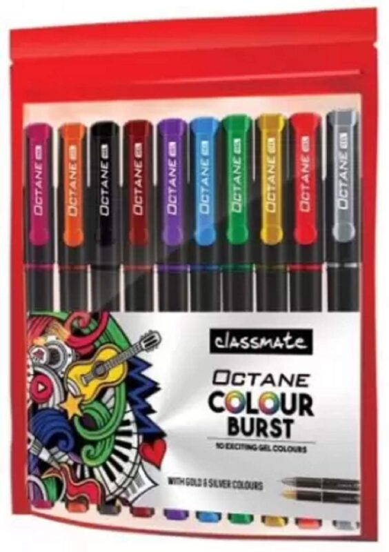Classmate Octane Burst Multi Colour(Pack of 10) -(Pack of 3) Gel Pen (Pack of 3)