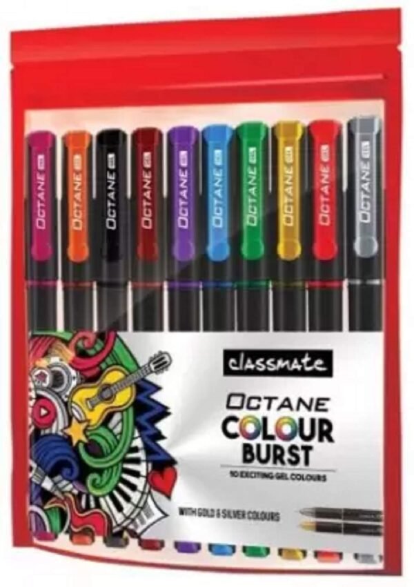 Classmate Octane Burst Multi Colour(Pack of 10) -(Pack of 3) Gel Pen (Pack of 3)