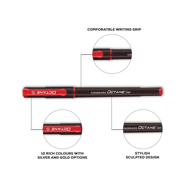 Classmate Octane Colour Burst - Count Of 10 (Assorted) Octane Ball Pen (Blue)- Pack Of 5 - Image 5